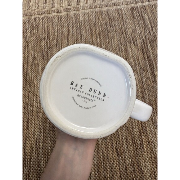 RAE DUNN Italy Mug White With Red Lining Coffee Cup Travel - Picture 4 of 5